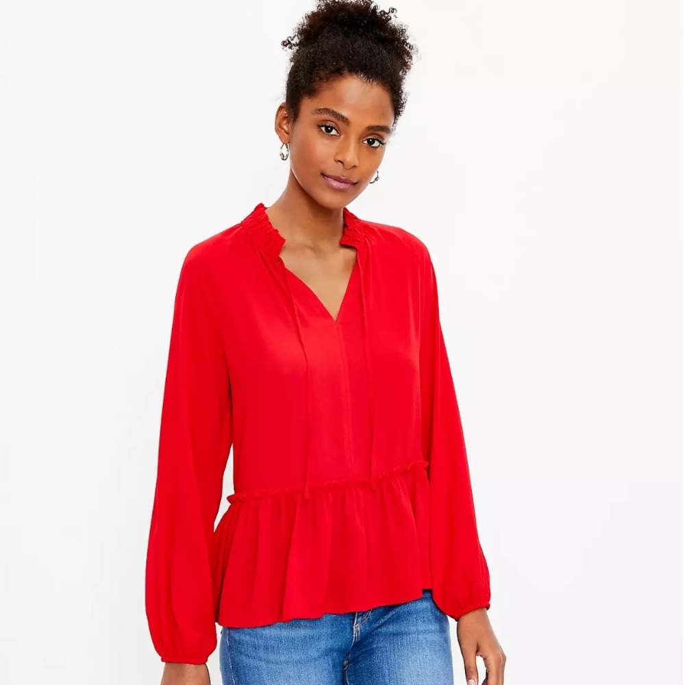 Red Peplum Blouse